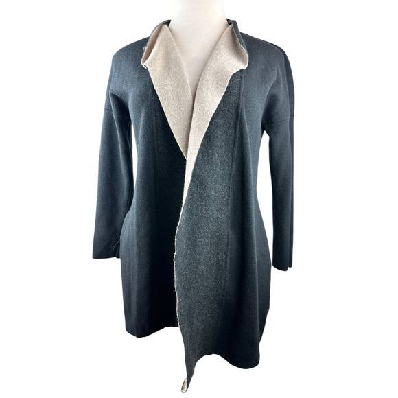 MM LaFleur O'Keeffe Sweater Cardigan Wool Silk Cashmere Duster XL *MISSING BELT* - Picture 9 of 16